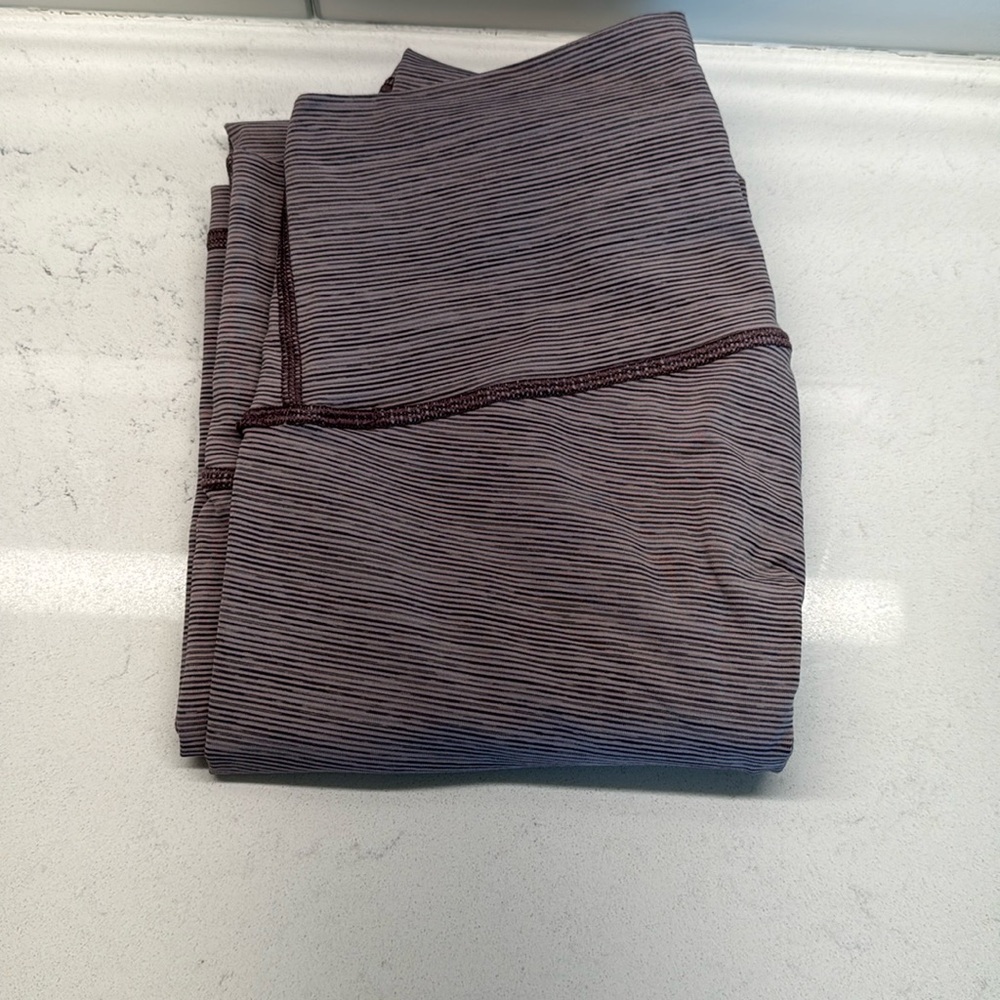 Lululemon 25” Wunder Under Purple/Pink Stripe Leggings
